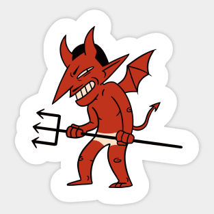 Cartoon Red Devil Sticker